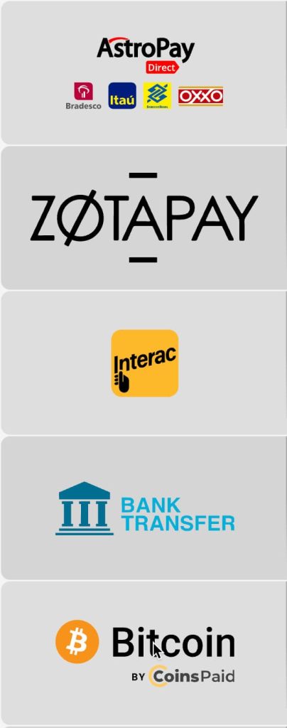 Withdraw and payments metods PlayAmo Casino